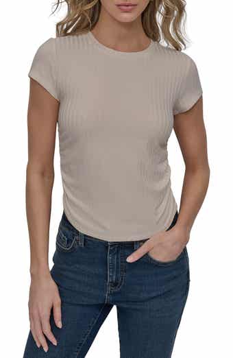 DKNY Jeans Ruched Rib Top
