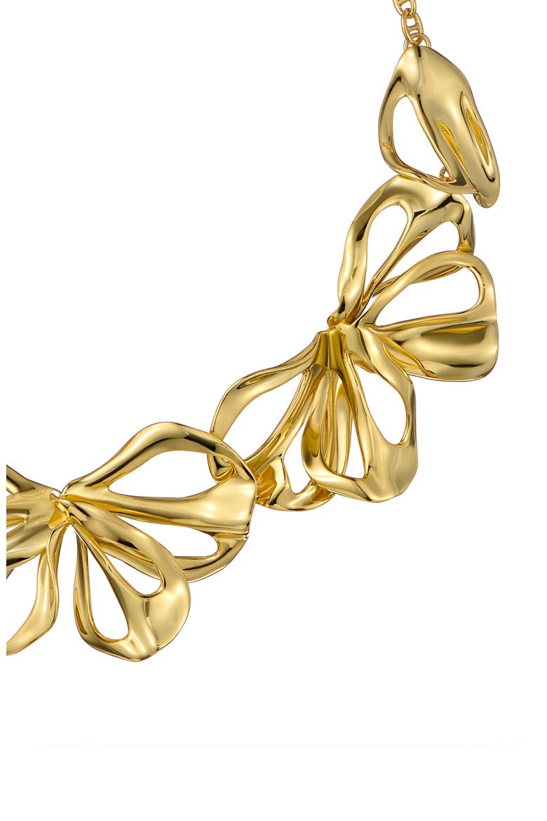 Leona Abstract Leaf Statement Necklace, Alternate, color, GOLD TONE