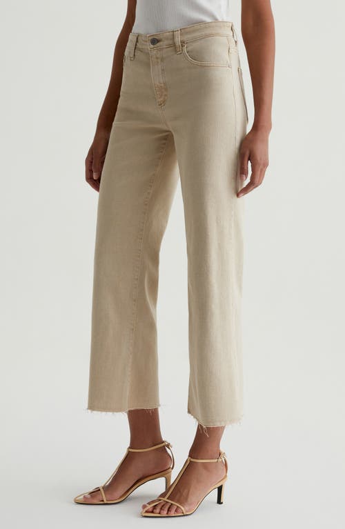 Ag Hattie Raw Hem High Waist Crop Barrel Jeans In Sulfur Pumice