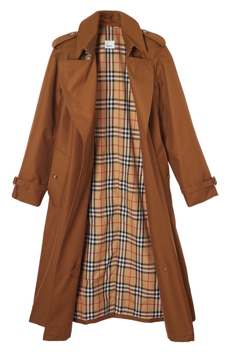 Burberry Waterloo Relaxed Fit Cotton Trench Coat, Alternate, color,