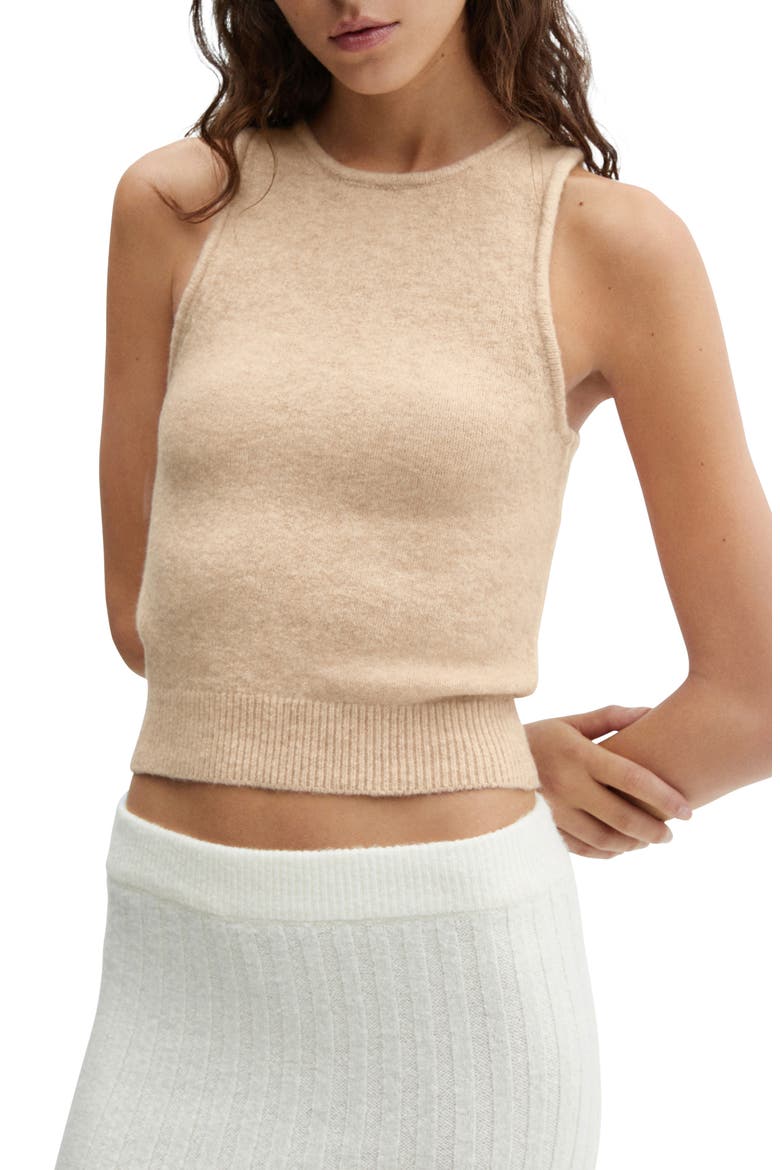 Agur Roll Edge Sleeveless Top, Main, color, LIGHT PASTEL BROWN