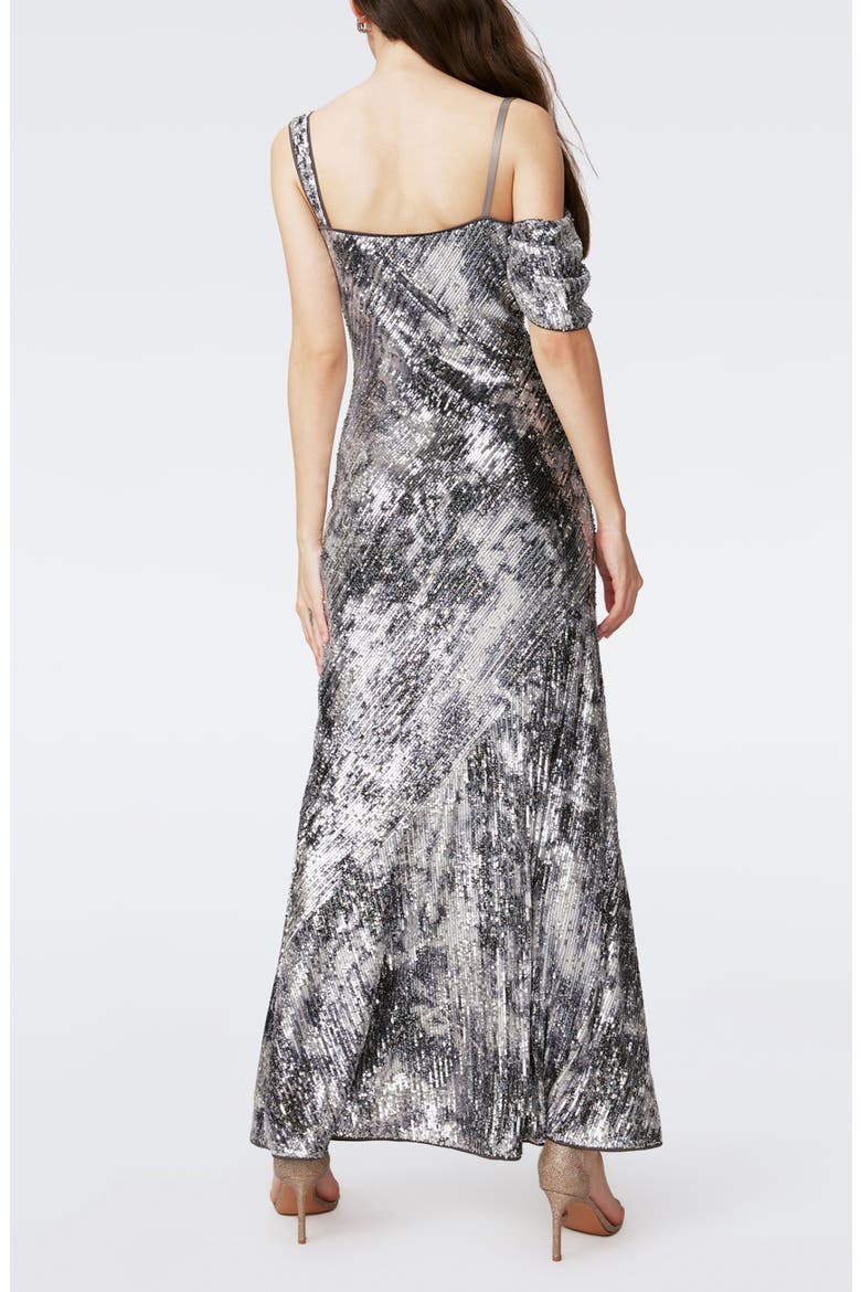 Joaquin Metallic Sequin Asymmetric Dress, Alternate, color, SHADOW DANCER BLACK