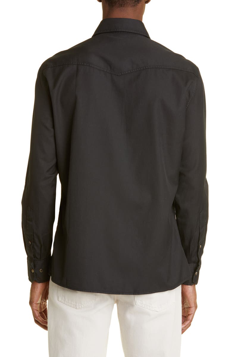 Brunello Cucinelli Easy Fit Cotton Western Shirt, Alternate, color, 