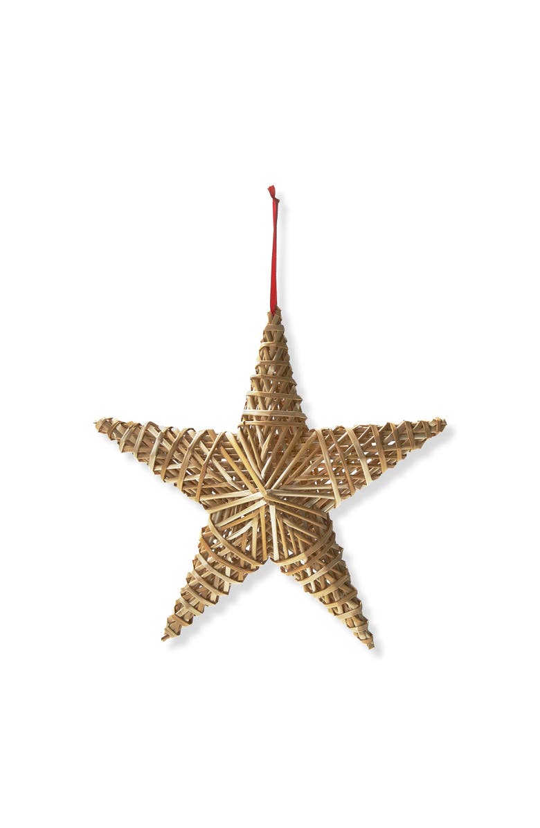 tag Straw Star Hanging Decor with LED Lighting for Everyday Use, Main, color, Beige