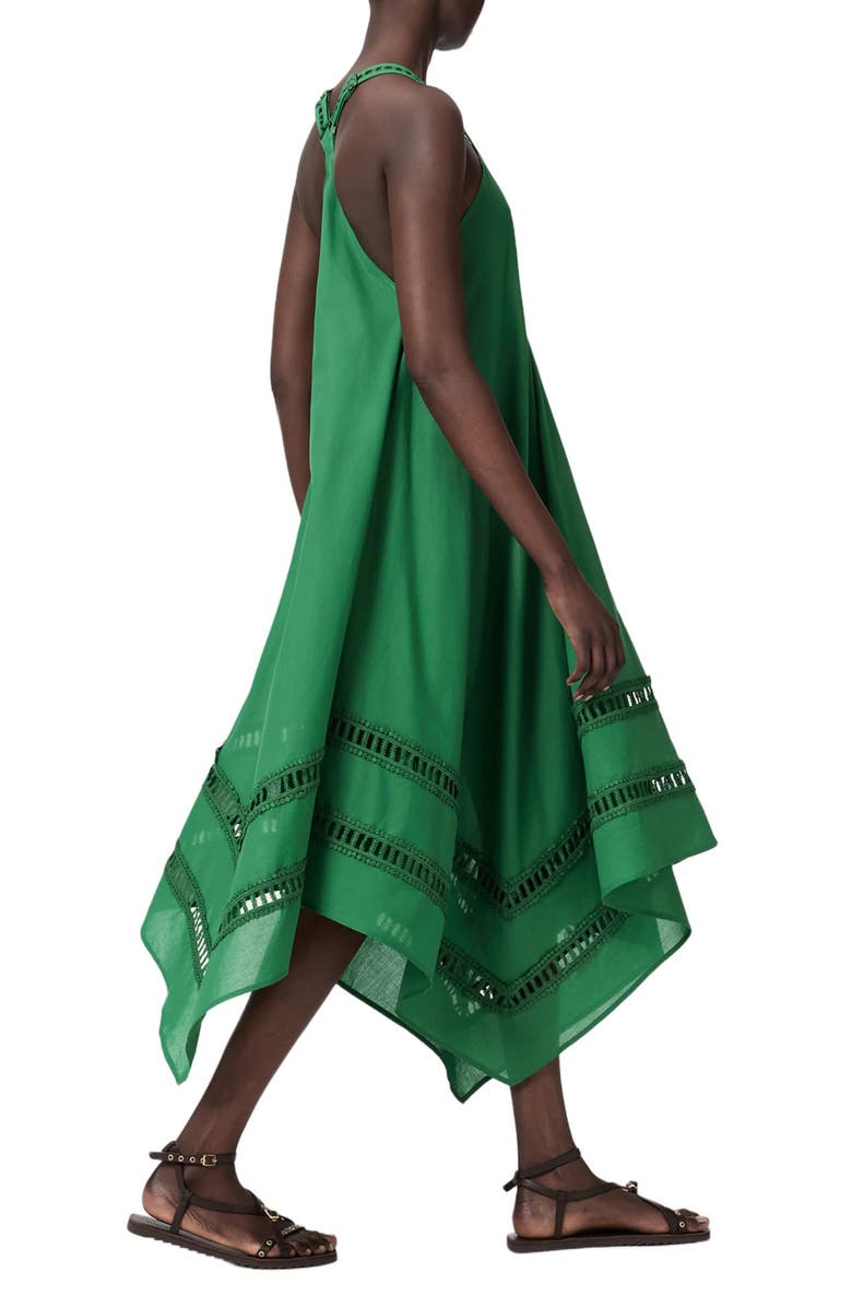 AllSaints Lil Handkerchief Hem Cotton Dress, Alternate, color, Apple Green