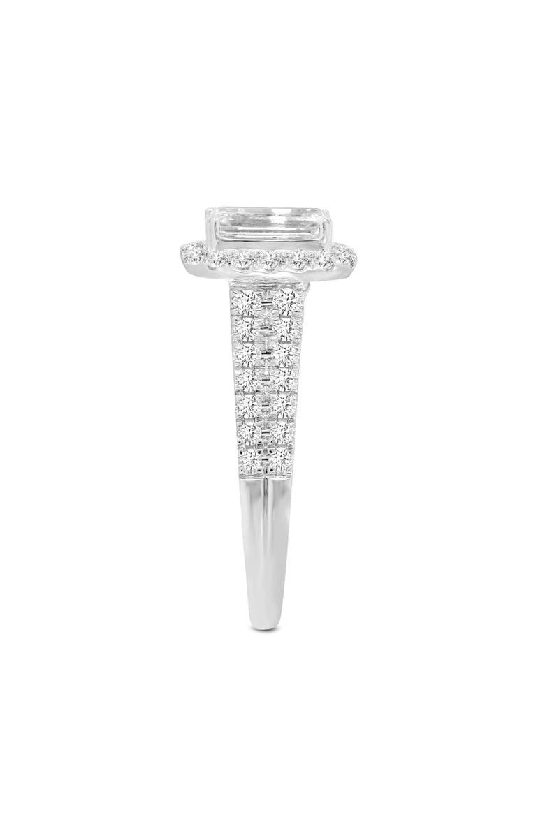 Lilit 14K White Gold Emerald Cut Lab Grown Diamond Halo Engagement Ring - 2.2 Ct, Alternate, color, 14K White Gold