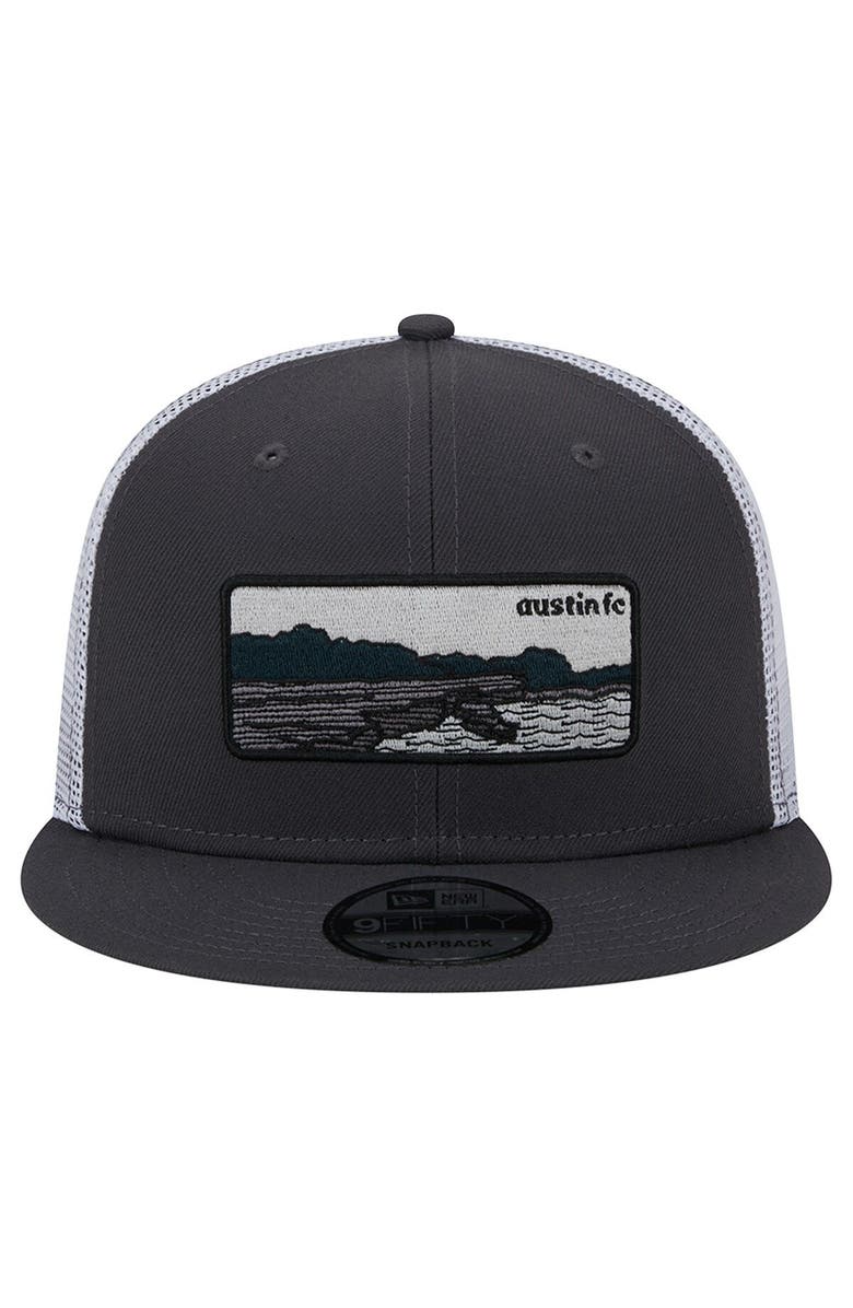 New Era Men's New Era Black/White Austin FC Outdoor Trucker 9FIFTY Snapback Hat, Alternate, color, 