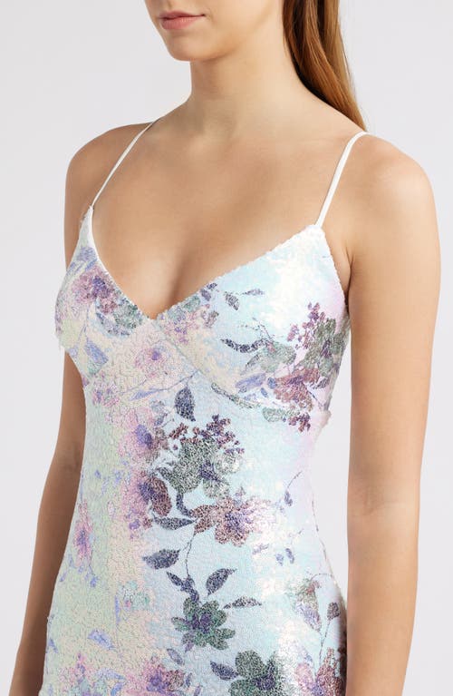 CITY STUDIO CITY STUDIO FLORAL PRINT SEQUIN DRESS