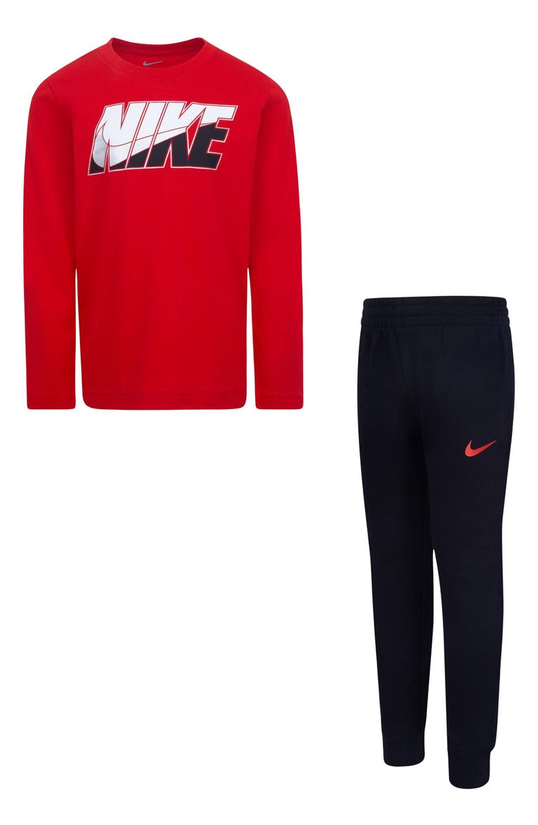 Nike Kids' Futura Block Logo Fleece Set, Main, color, Black