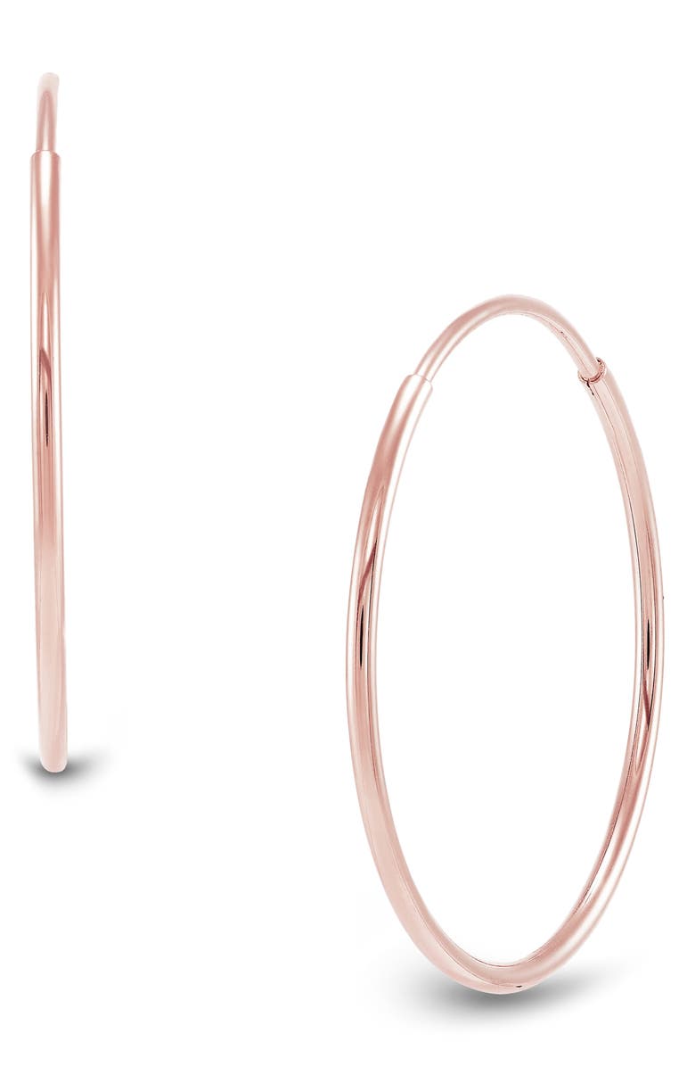 Frankie & Zoe 16mm Endless Hoop Earrings, Main, color, Rose Gold