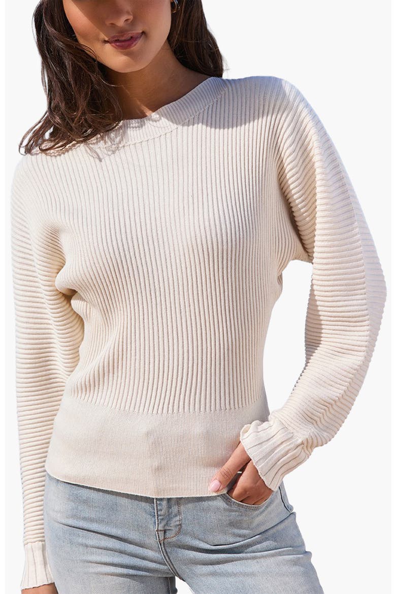 Boat Neck Ribbed Sweater, Main, color, Ivory