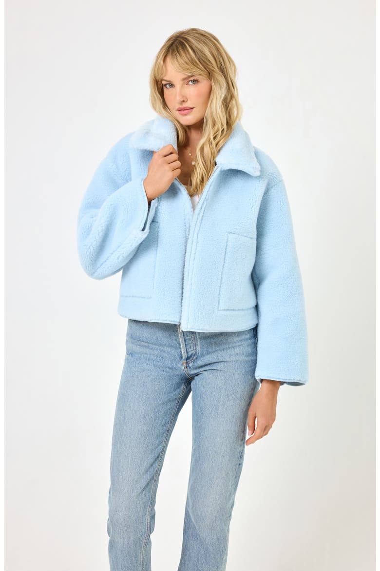 Kalina Reversible Faux Fur Jacket, Alternate, color, ICE BLUE