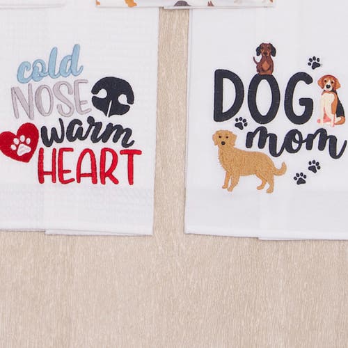 C & F Home C&f Home Cold Nose Warm Heart Kitchen And Bathroom Embroidered Waffle Hand Towel In Multi