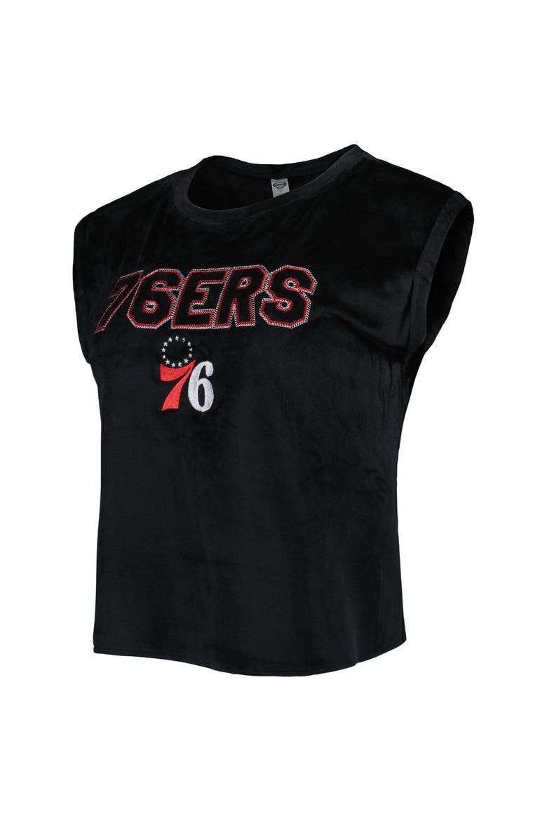 Women's Concepts Sport Black Philadelphia 76ers Intermission T-Shirt & Shorts Sleep Set, Alternate, color, Black