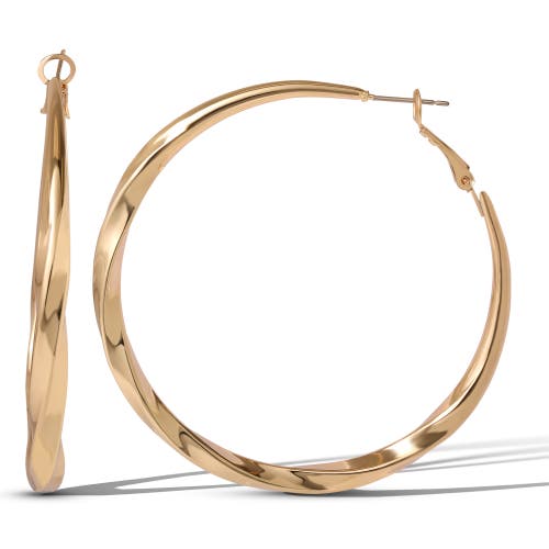 Jessica Simpson Twisted Gold Hoop Earrings In Gray