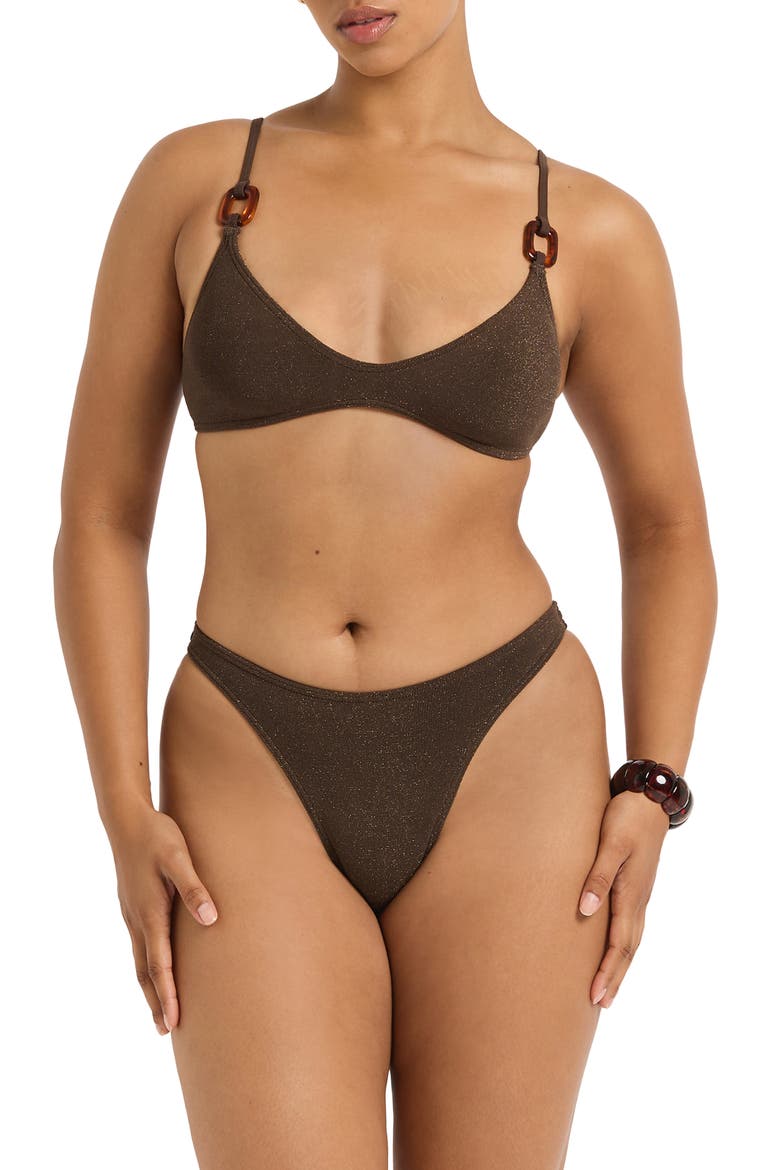 Ring Edwards Shimmer Bikini Top, Alternate, color, WALNUT