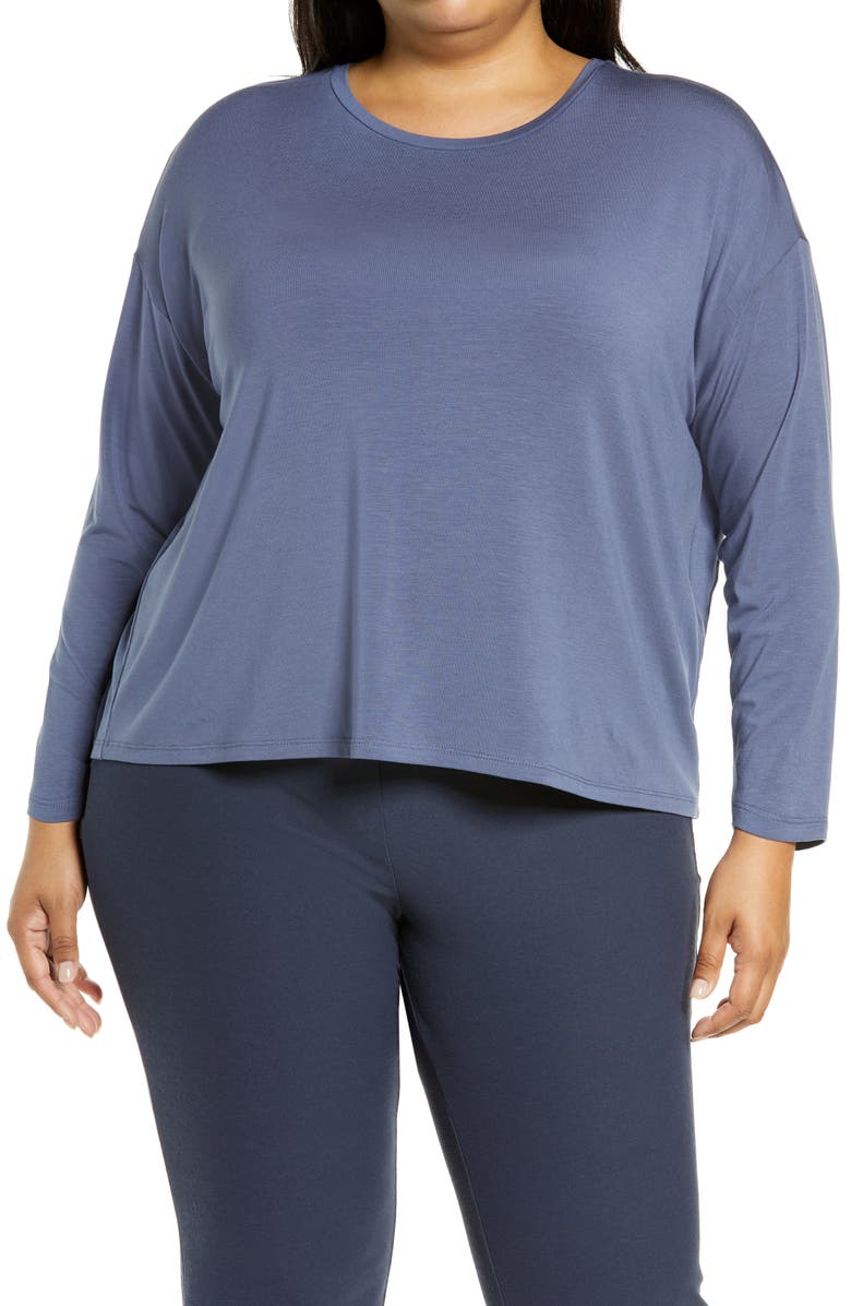Eileen Fisher Boxy Jersey Top, Main, color, 