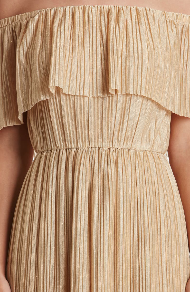 Dress the Population Athena Maxi Dress, Alternate, color, Light Gold