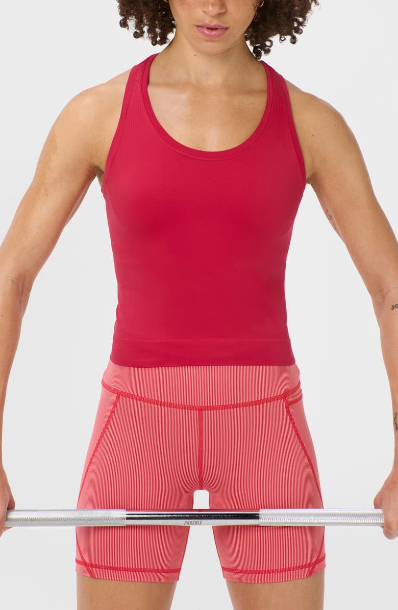 Sweaty Betty Athlete Seamless Workout Crop Tank, Alternate, color, Crimson Red