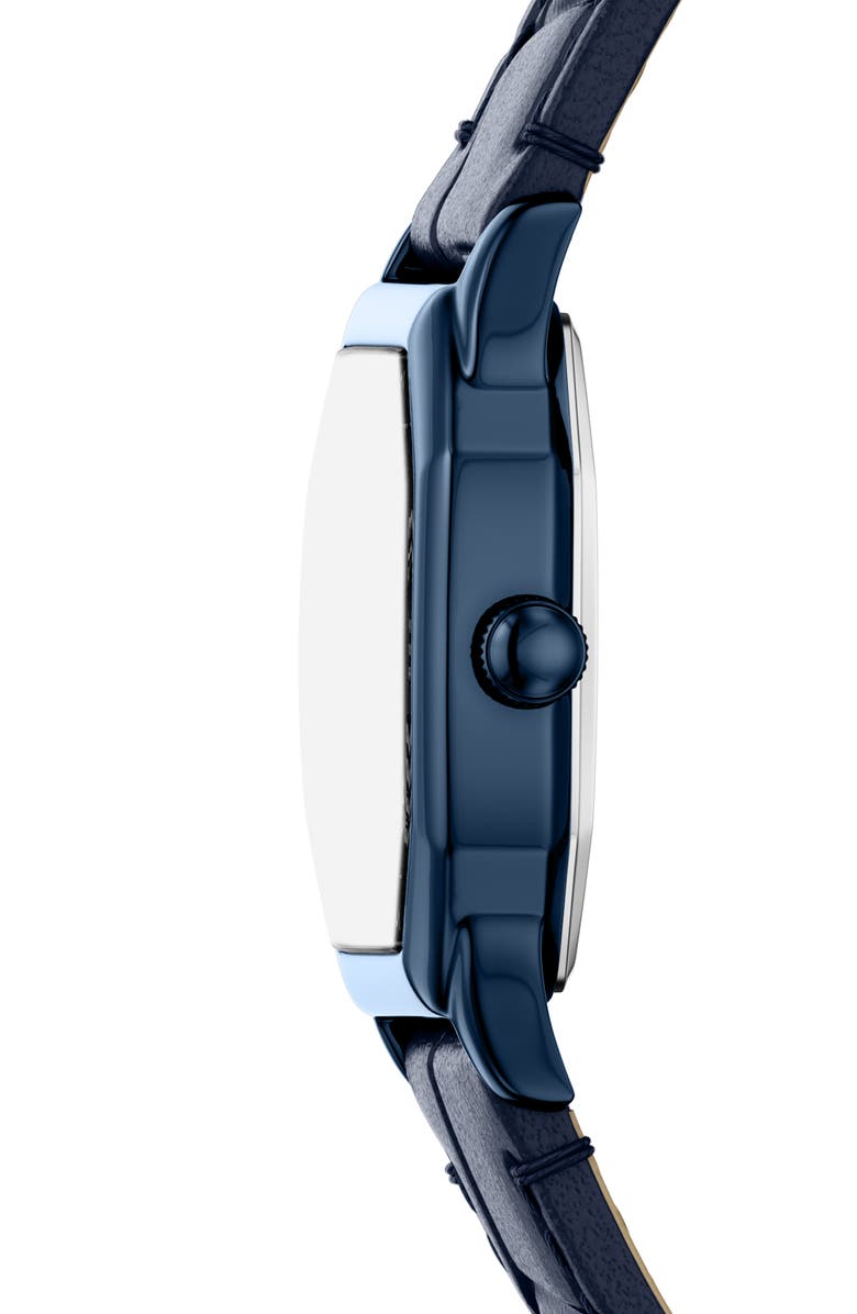Fossil Harlow Navy Leather Strap Watch, 32mm, Alternate, color, 