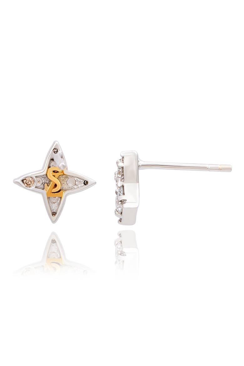Diamond Star Stud Earrings, Alternate, color, WHITE