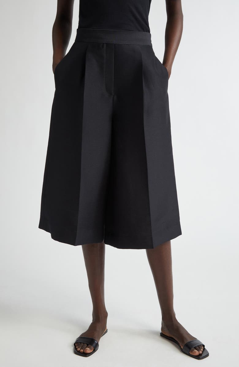 GIA STUDIOS Corine Pleated Twill Trouser Shorts, Main, color, 