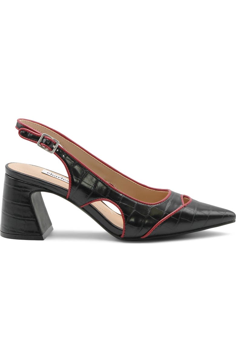 Charles David Anstead Slingback Pointed Toe Pump, Alternate, color, Black/ Red