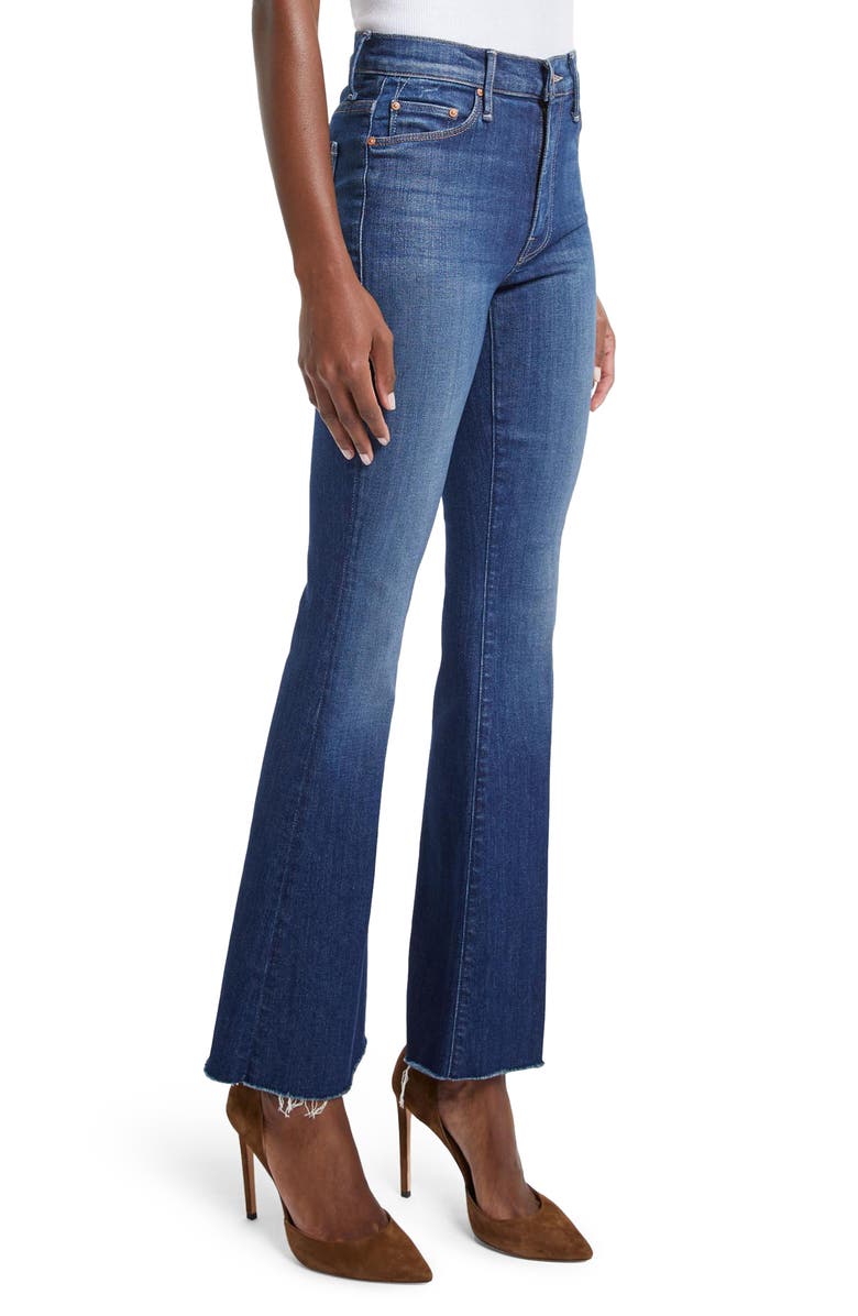 MOTHER High Waist Frayed Flare Jeans, Alternate, color, 