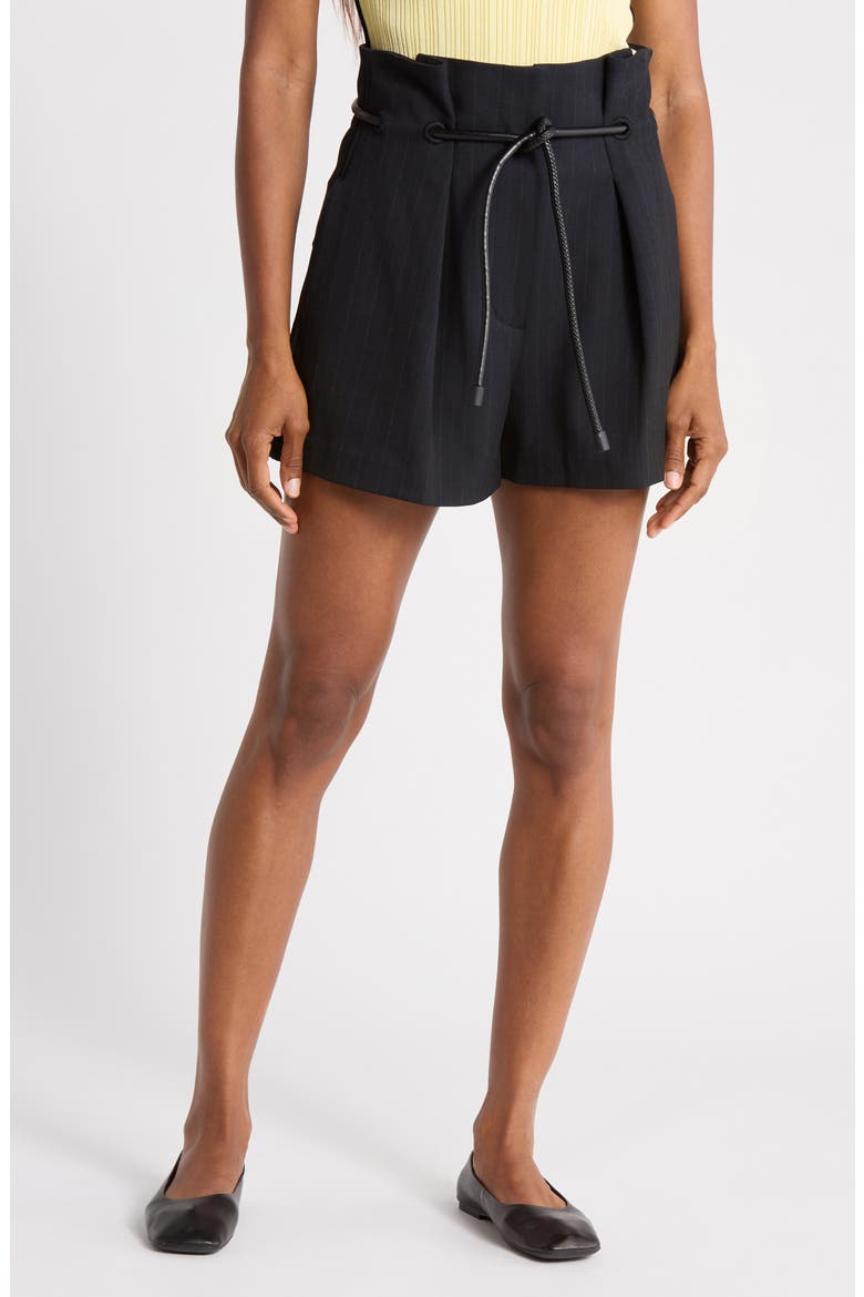 Origami Belted Shorts, Main, color, MIDNIGHT-GREY