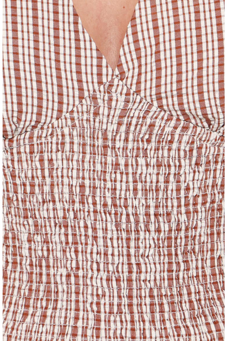 Eirlys Smocked Tank & Tiered Maxi Skirt Set, Alternate, color, BROWN WHITE