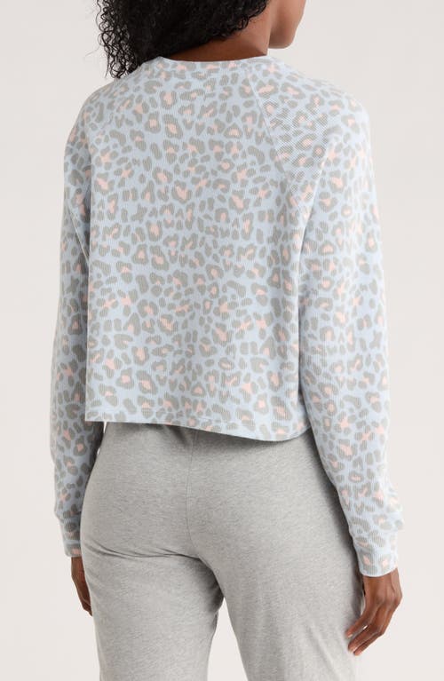 Honeydew Road Trip Long Sleeve Crop Pajama Top In Blue