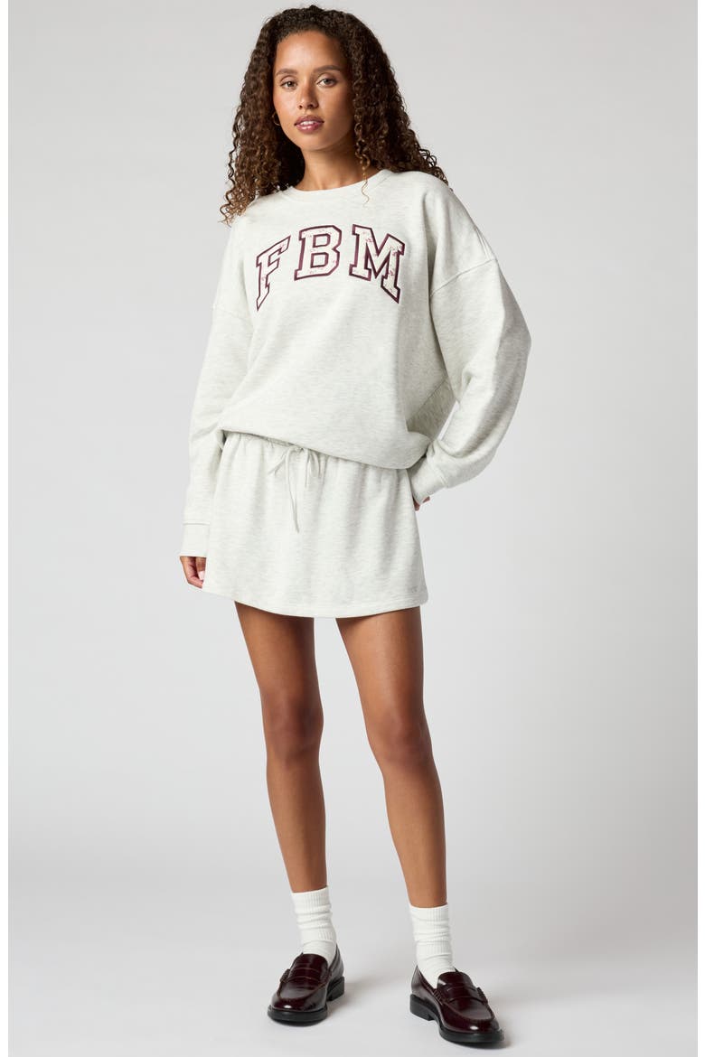 Graphic Oversized Sweatshirt, Alternate, color, HEATHER ICE