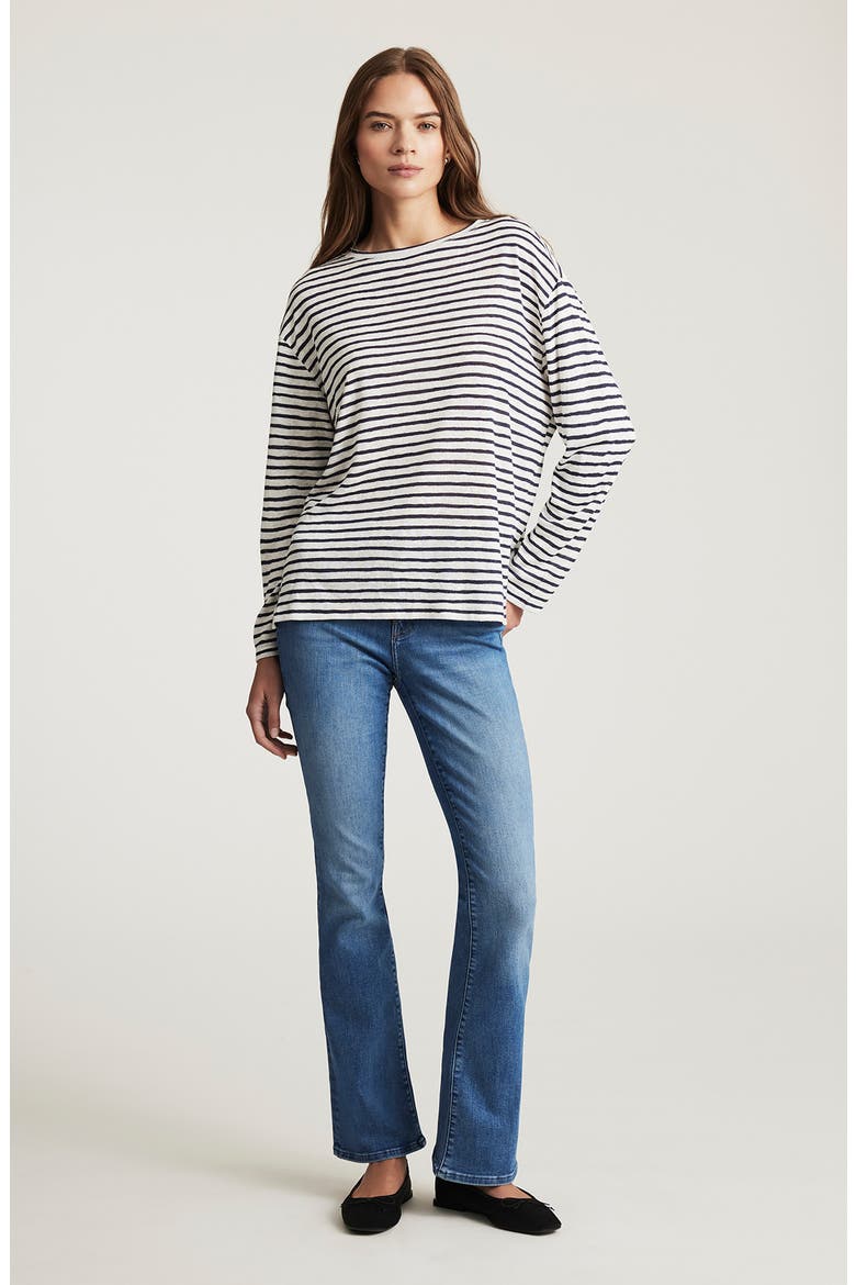 Stripe Long Sleeve T-Shirt, Alternate, color, NAVY BLAZER STRIPE