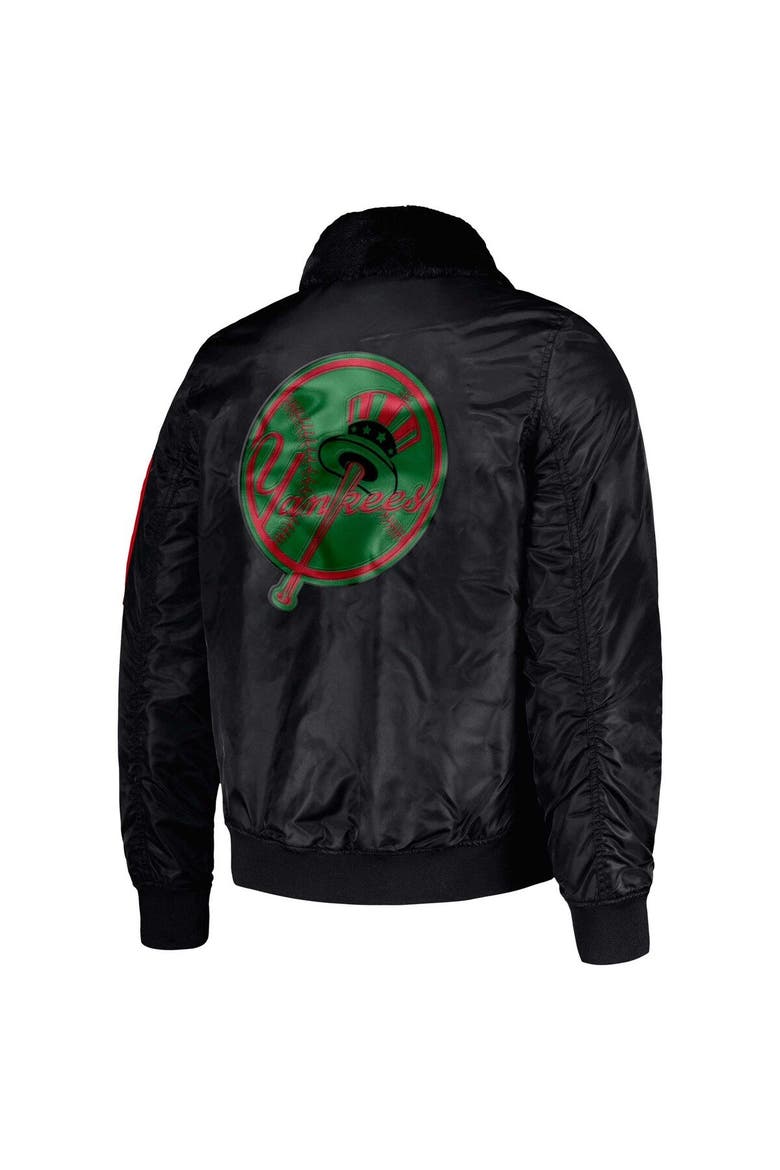 Men's Starter x Ty Mopkins Black New York Yankees Black History Month Satin Full-Zip Jacket, Alternate, color, Black