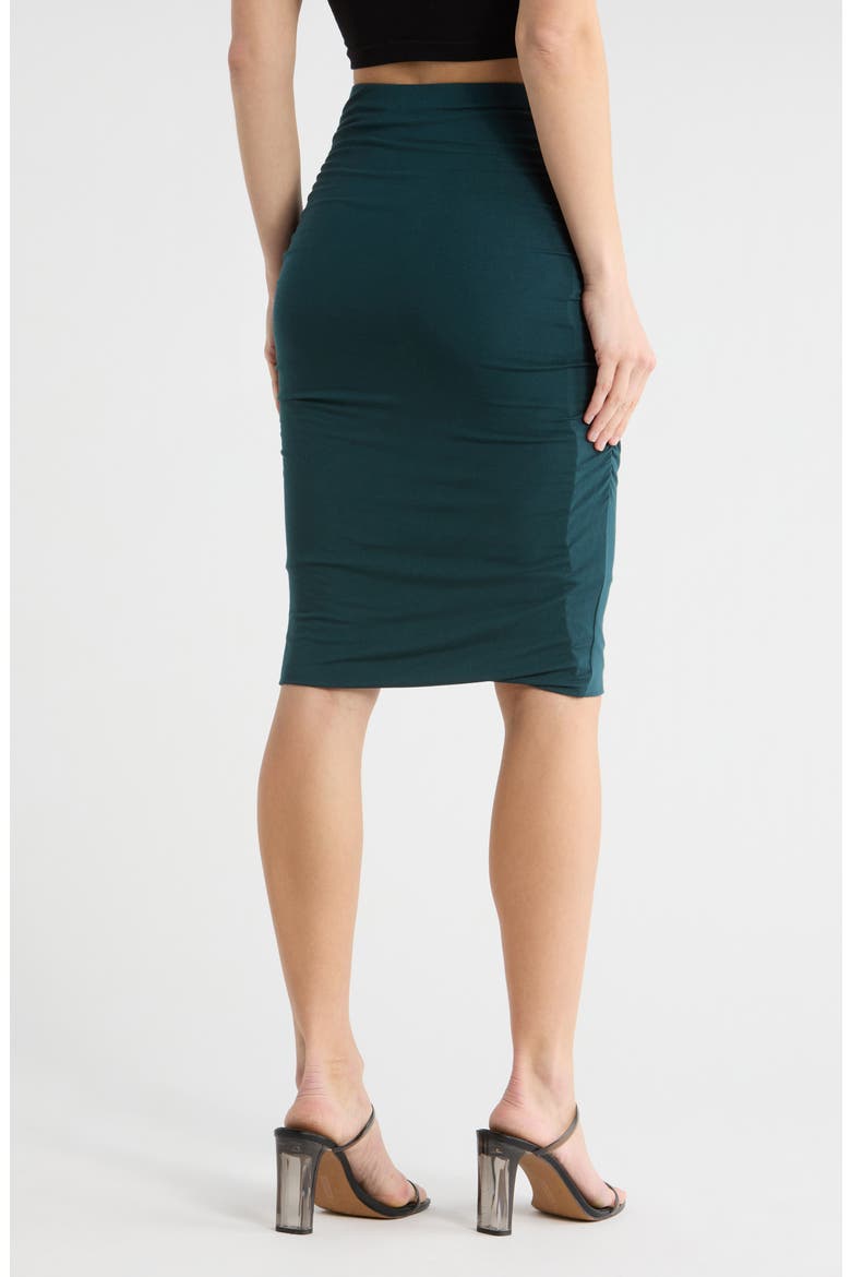Ruched Stretch Modal Midi Skirt, Alternate, color, HUNTER GREEN