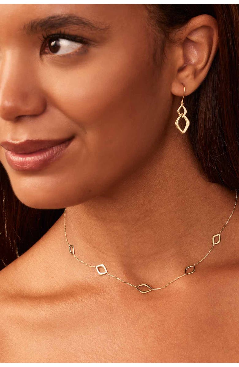 Oradina 14K Gold Dream Link Station Necklace, Alternate, color, Yellow Gold