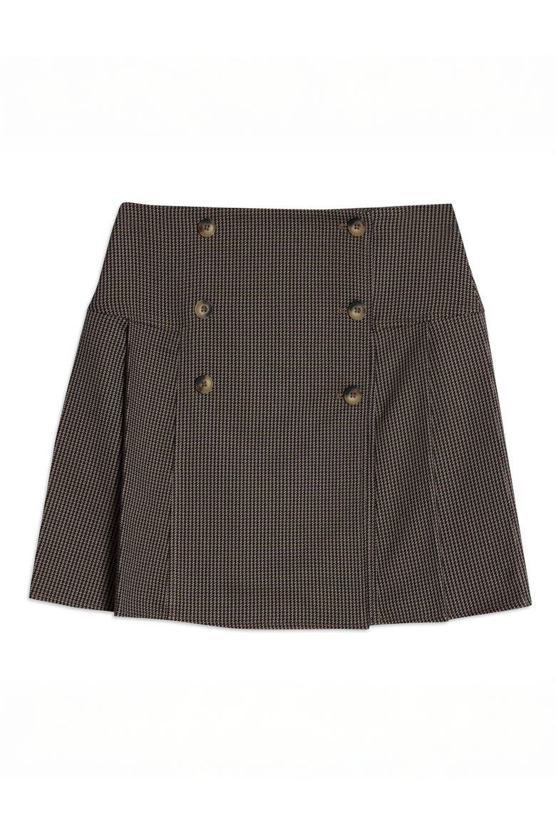 Pleated Short Skirt, Alternate, color, Brown