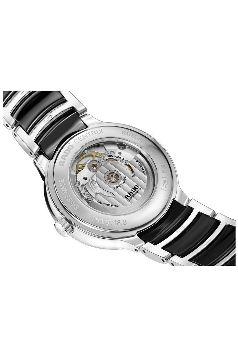 Centrix Diamond Automatic Bracelet Watch, 39.5mm, Alternate, color, BLACK