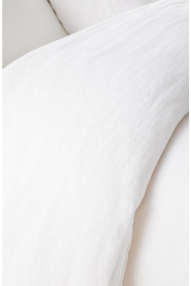 Linen Duvet Cover & Shams Set, Alternate, color, WHITE