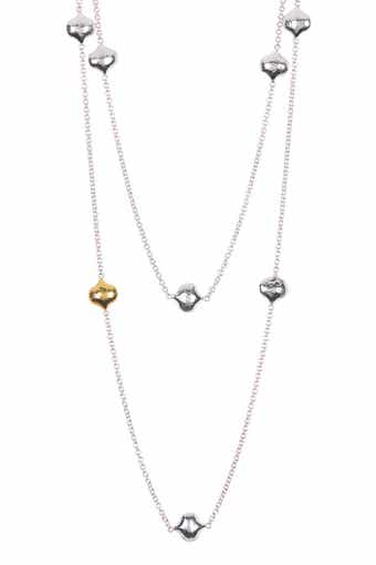 Gurhan Two-Tone Clove Station Chain Long Necklace