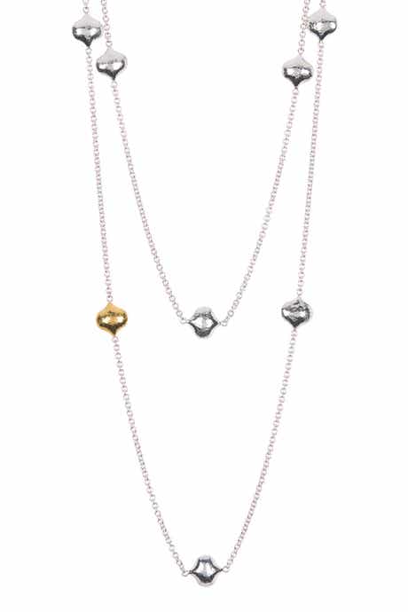 Gurhan Two-Tone Clove Station Chain Long Necklace