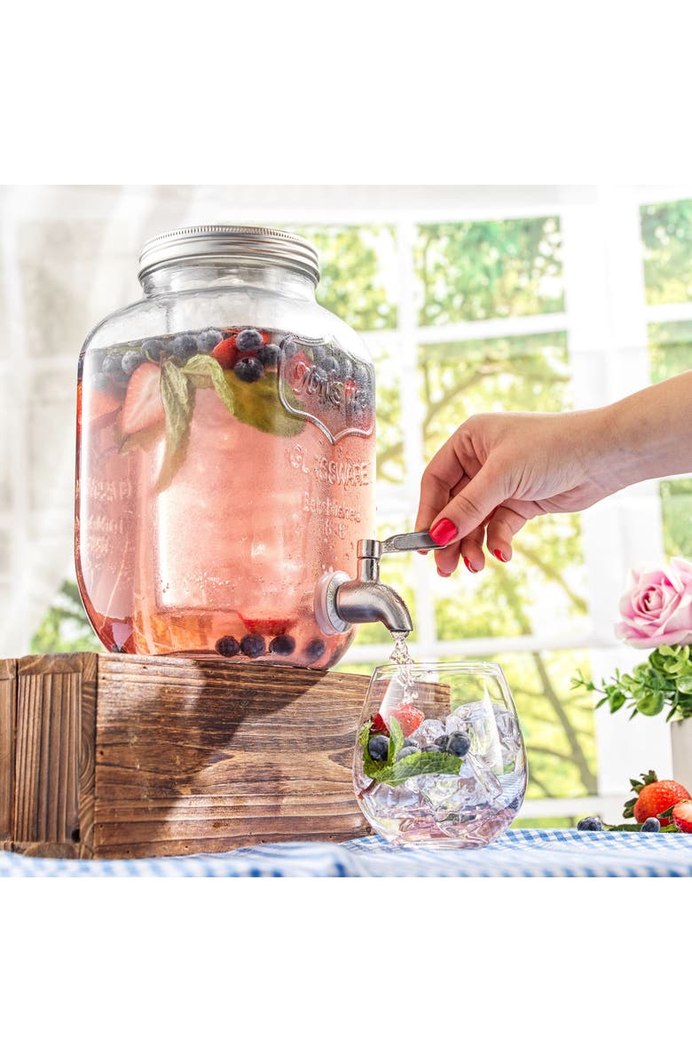 JoyJolt Glass Drink Dispenser, Alternate, color, Clear