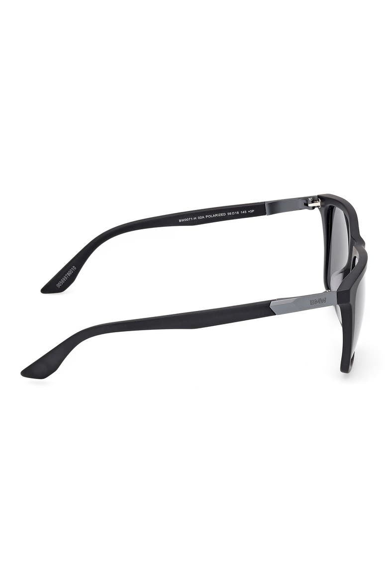 56mm Sunglasses, Alternate, color, MATTE BLACK / SMOKE