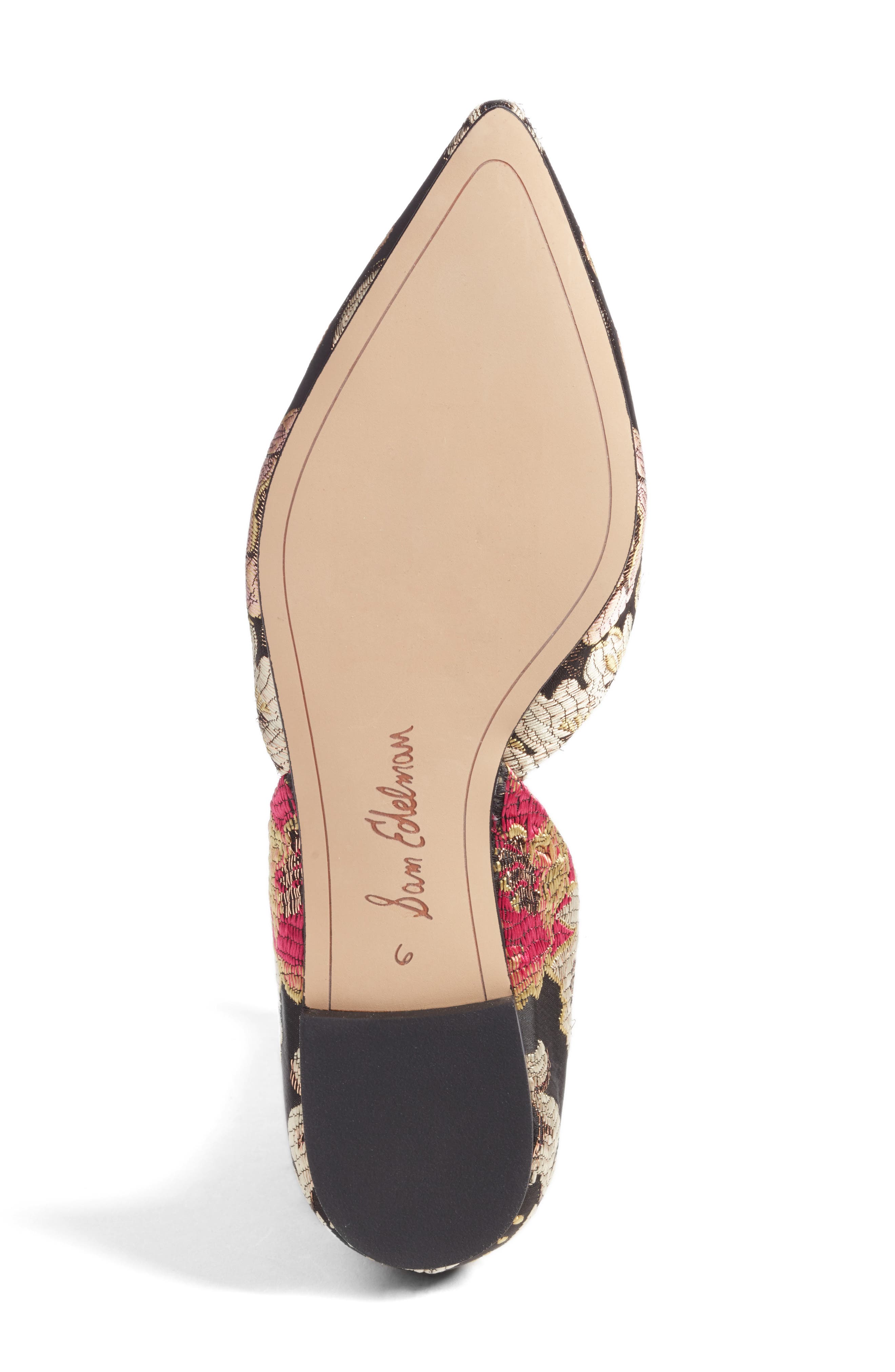 Rodney Pointy Toe d'Orsay Flat, Alternate, color, BLACK JACQUARD PRINT