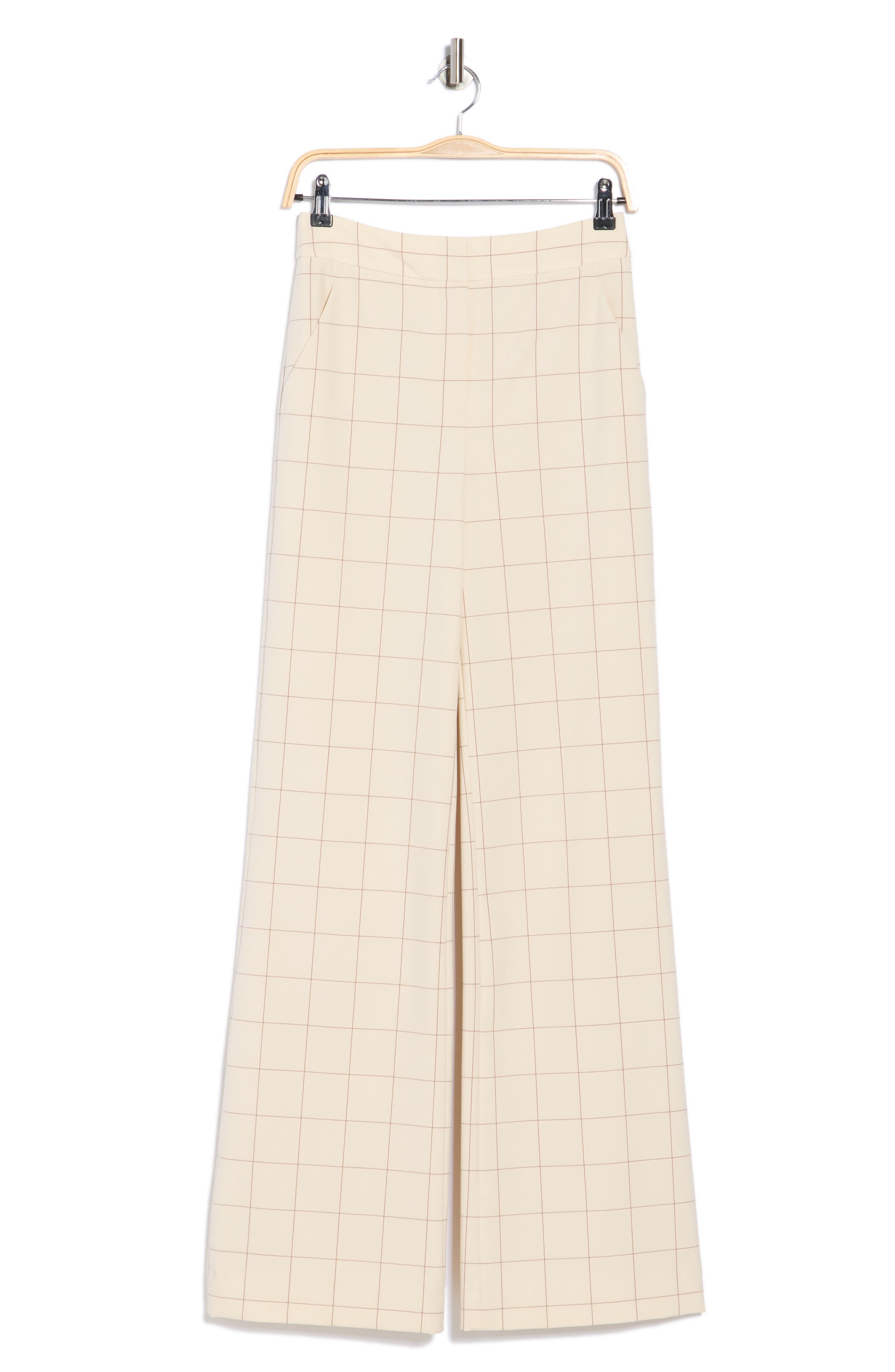 Tonelli Windowpane High Waist Wide Leg Pants