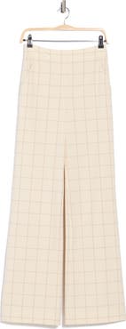 Veronica Beard Tonelli Windowpane High Waist Wide Leg Pants