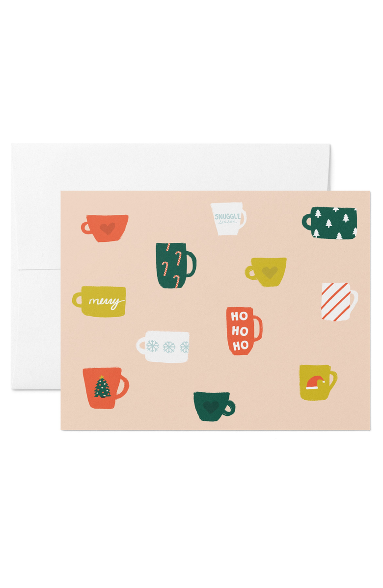 Joy Paper Co. Holiday Coffee Boxed Set of 8 Cards, Main, color, Cozy Pink