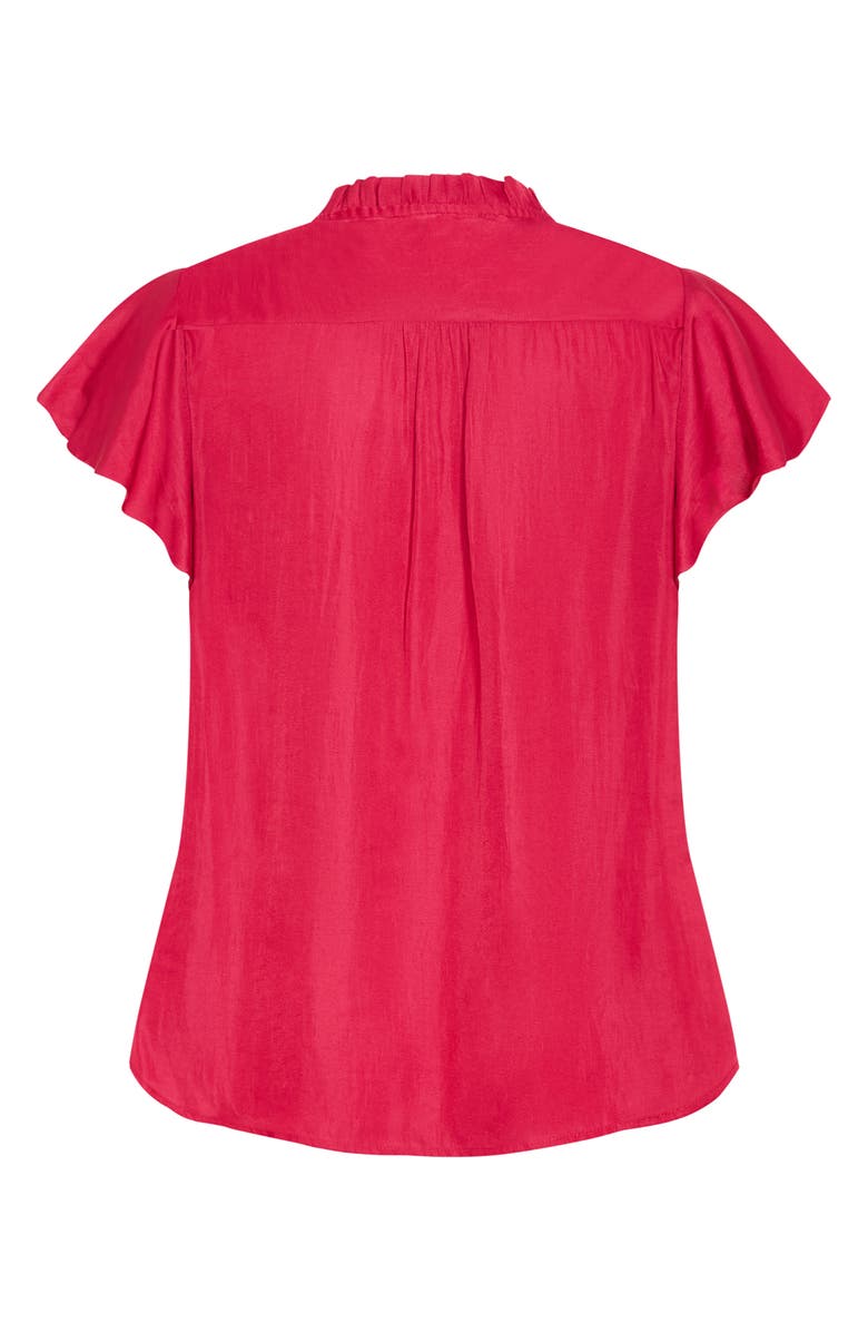 City Chic Drama Queen Woven Shirt, Alternate, color, Raspberry