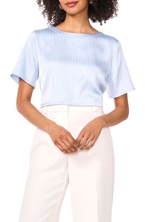 Metallic Stripe Satin Top