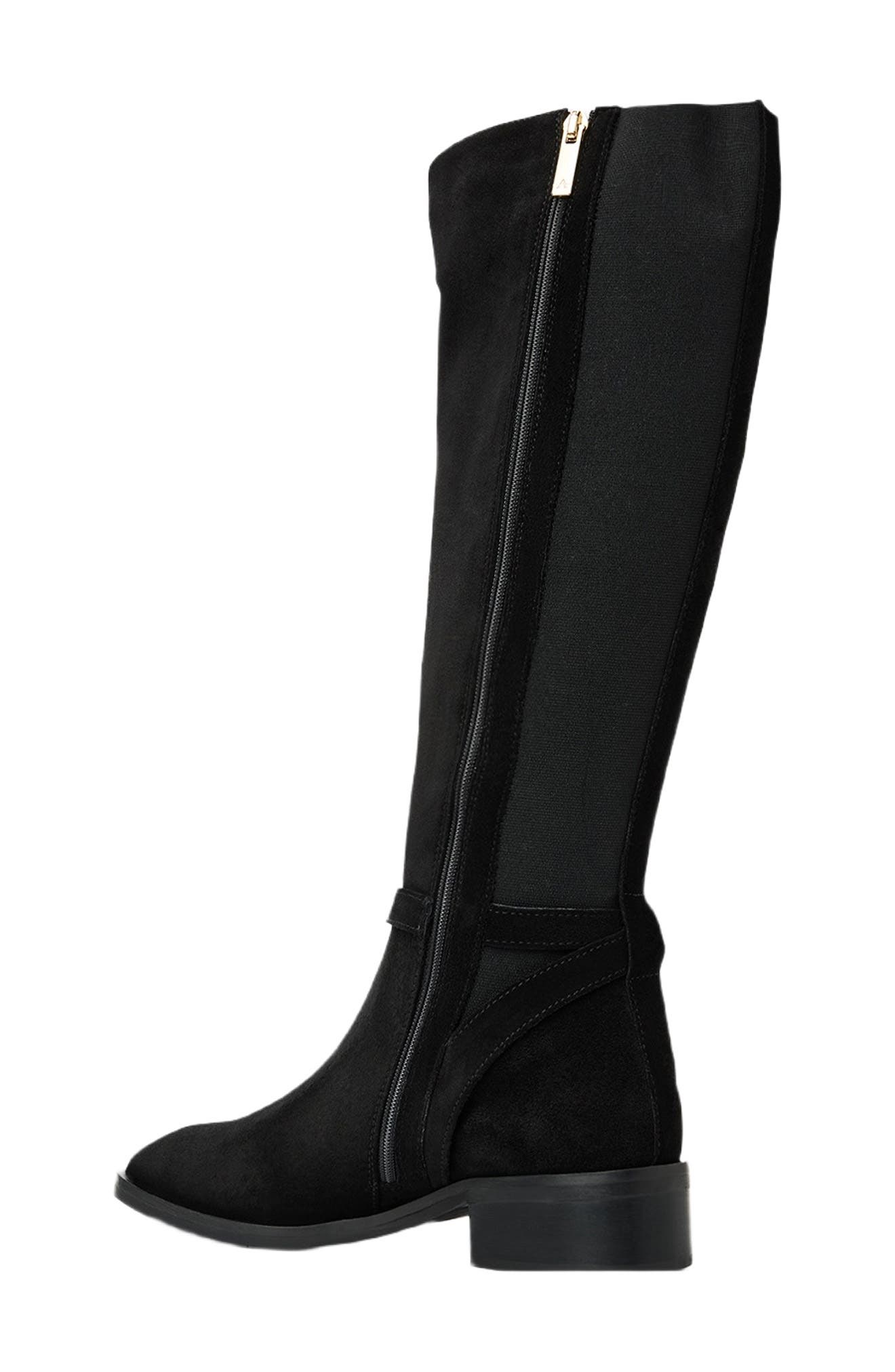 Aquatalia Claudette Water Resistant Knee High Boot, Alternate, color, Black Suede